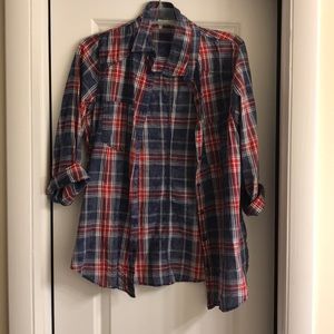 Red blue plaid shirt